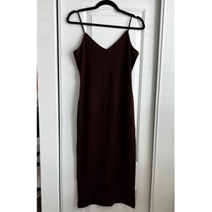 Brown Ribbed Dress